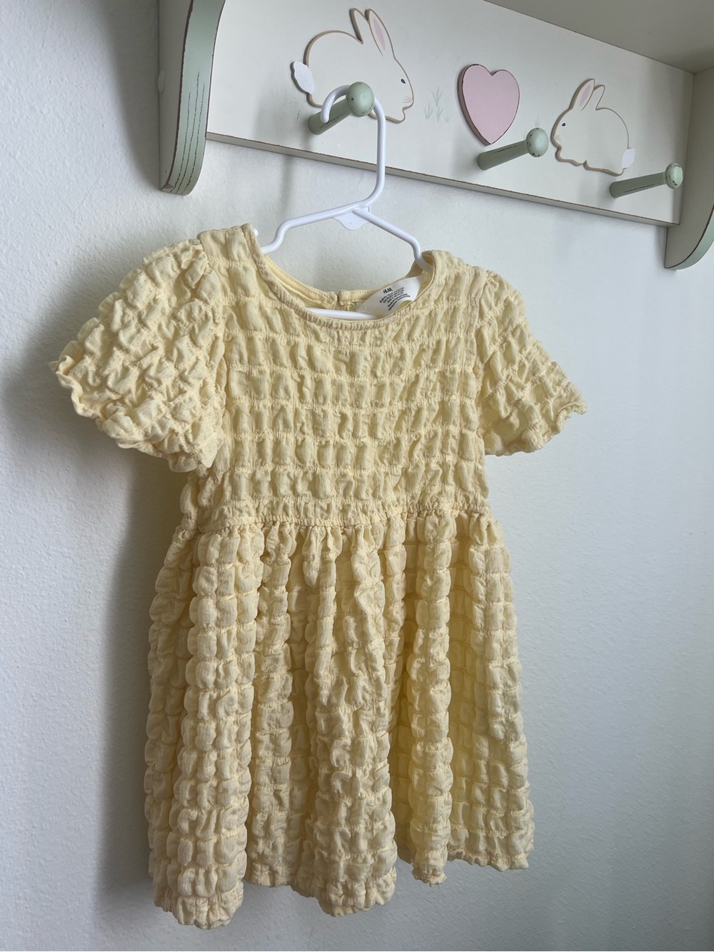 H&M Pale Yellow Textured Dress